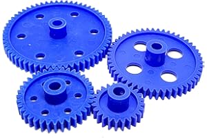 INVENTO 2pcs each Plastic Spur gear 24 Teeth + 36 Teeth + 50 Teeth + 60 Teeth 6.5mm Width, 6mm hole for DIY Projects