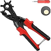 AGARO LP831 Revolving Leather Punch Pliers or Punching Machine with 6 Hole Sizes for Leather Belts, Watch Bands, Bags, Dog Co