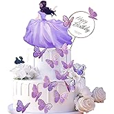 HASTHIP® Cake Decoration Items 56Pcs Set, Cute Butterfly for Cakes with Happy Birthday Cake Toppers for Girls Birthday Party 