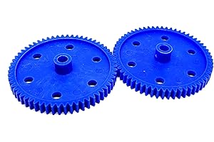 INVENTO 2pcs Plastic Spur gear 60 Teeth 65mm dia, 6.5mm Width, 6mm hole for DIY Projects