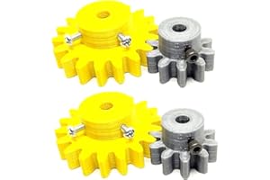 INVENTO 2pcs 3D Printed Plastic Spur Gear 10 Teeth (30mm dia) + 18 Teeth (50mm dia), 10mm Width, 5mm hole, 2.5 Module for DIY