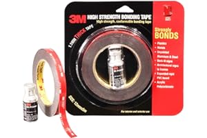 3M High Strength Double Side Bonding Tape for Plastic, Metal, Interior & Exterior Use, Multiple Surface Acrylic Adhesive (12m