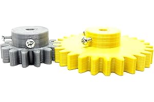 INVENTO 1pcs 3D Printed Plastic Spur Gear 14 Teeth (40mm dia) + 26 Teeth (70mm dia), 10mm Width, 8mm hole, 2.5 Module for DIY