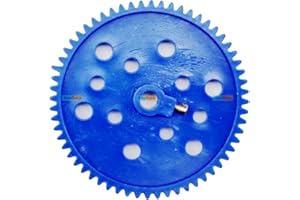 Thin Plastic Spur/Pinion Gear Large - Blue - 65mm Dia - 6mm Circular Centre Hole- 60 Teeth KG472 KitsGuru