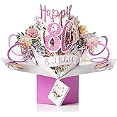 Happy 80th Birthday Pop-Up Greeting Card Original Second Nature 3D Pop Up Cards