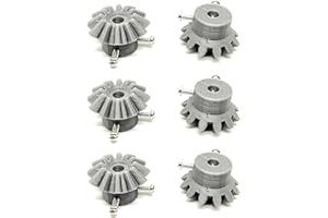 INVENTO 6pcs 3D Printed Plastic Bevel Gear 12 Teeth, 33mm dia, 10mm Width, 5mm hole, 2.5 Module for DIY Projects