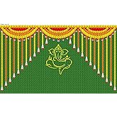 VINAYAKAMART Ganesh Backdrop for Decoration Cloth, Size 8 x 5 feet (Traditional Backdrop Decoration Cloth for All Festivals/H