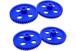 INVENTO 4pcs Plastic Spur gear 50 Teeth 55mm dia, 6.5mm Width, 6mm hole for DIY Projects