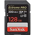 SanDisk 128GB Extreme PRO SDXC card, SD Card, V30 Memory Card, 4K UHD, up to 200 MB/s, SanDisk QuickFlow Technology, RescuePr