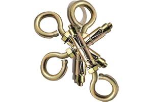 Pure Source India Hard Metal Closed Hook Anchor Fasteners, 8mm, 4 Pieces, Gold