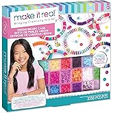 Make It Real Jewellery Making Bead Set with Heishi Beads, Silver Charms and Storage Case - Great for Friendship Bracelets - A