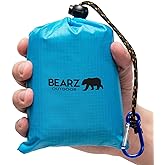 BEARZ Outdoor Travel Blanket - Pocket Sized Beach Blanket Camping Blanket, Waterproof Picnic Blanket, Sandproof Beach Mat - C