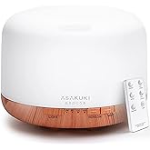 ASAKUKI 500ml Essential Oil Diffuser, 5 in 1 Ultrasonic Aromatherapy Fragrant Oil Diffusers, Vaporizer Humidifier with Remote