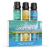 ASAKUKI Top3 Blends Essential Oils Cozy Set Theraputic Grade Aromatherapy Oils for Sleep, Anxiety & Stress Relief, Immune Def