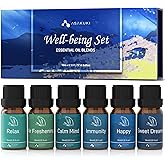 ASAKUKI Essential Oil Blends, Essential Oils Set for Diffusers for Home, Well-Being Gift Kit- Calming, Dreams, Breathe, Relax