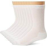 MediPeds Men’s Diabetic Extra Wide Non-Binding Top Crew Socks with COOLMAX Fiber 8 Pairs