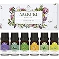 ASAKUKI Essential Oils Set, Starter Kit Essential Oils for Diffusers for Home Top 6 Aromatherapy Oils Gift Set 6 * 10mL, Incl