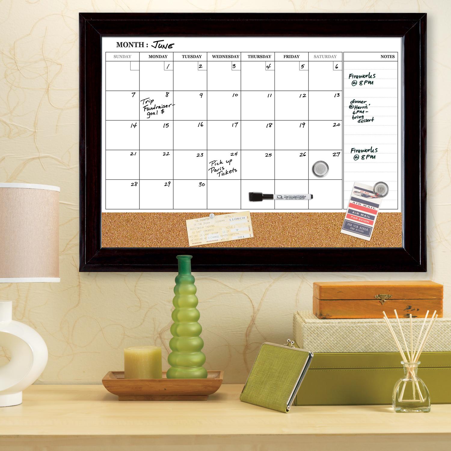 Quartet Dry Erase Calendar Board, Planner, Combo