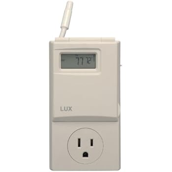 Lux WIN100 Automatic Heating & Cooling 5-2 Day Programmable Outlet Thermostat, Compatible with Portable A/C, Fans, and Space Heaters