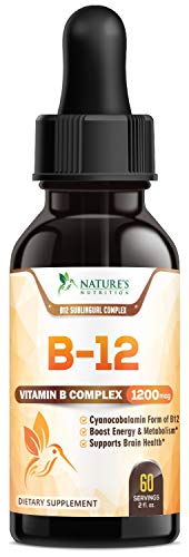 B12 Vitamin Sublingual Drops for Weight Loss 1200mcg - B12 Complex Designed to Boost Energy Levels & Metabolism, Enhance Mood, Sharpen Focus, Fast Absorption Liquid - Vegan, Gluten & Non-GMO - 2 oz