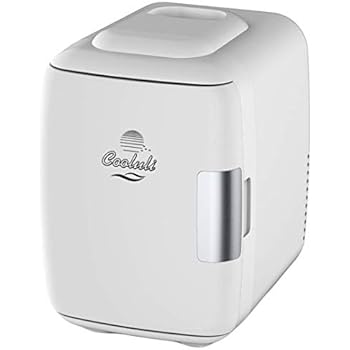 Cooluli Mini Fridge Electric Cooler and Warmer (4 Liter / 6 Can): AC/DC Portable Thermoelectric System w/ Exclusive On the Go USB Power Bank Option (White)