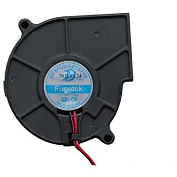 Fugetek 12V DC Brushless Blower Cooling Fan, HT-07530D12, 75x75x30mm, 2pin, Dual Ball Bearing, Computer Fan, Multi Use, Black, US Support