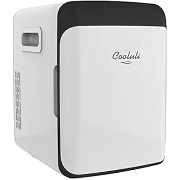 Cooluli Classic White 10 Liter Compact Portable Cooler Warmer Mini Fridge for Bedroom, Office, Dorm, Car - Great for Skincare & Cosmetics (110-240V/12V)