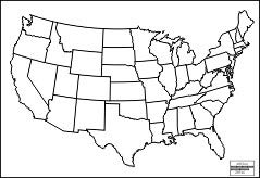 Blank United States Map Glossy Poster Picture Photo America Usa Cool