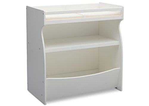 Delta Children 2-in-1 Changing Table and Storage Unit with Changing Pad, Grey