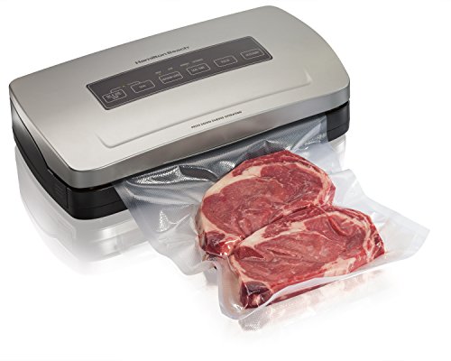 Hamilton Beach 78220 Vacuum Sealer Machine with Bag Cutter, Food Sealing Starter Kit , Silver