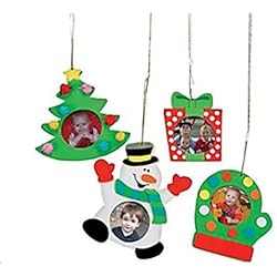 Foam Christmas Holiday Picture Frame Ornament Craft Kit - Pack of 12 Kits