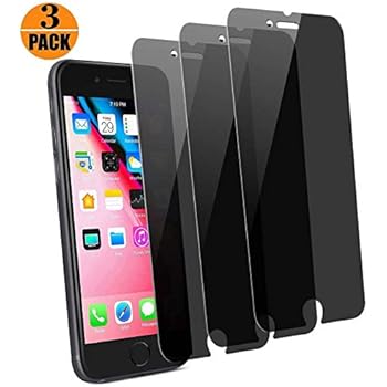 [3-Pack] pehael iPhone 8 Plus 7 Plus High Definition Privacy Screen Protector, Black Tempered Glass Screen Protector, Easy Install (5.5 inch)