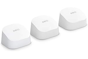 Amazon eero 6 mesh wifi system - Supports internet plans up to 500 Mbps, Coverage up to 4,500 sq. ft., Connect 75+ devices, 3