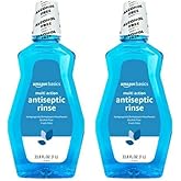 Amazon Basics Multi Action Antiseptic Rinse, Alcohol Free, Fresh Mint, 1 Liter, 33.8 Fluid Ounces, 2-Pack (Previously Solimo)