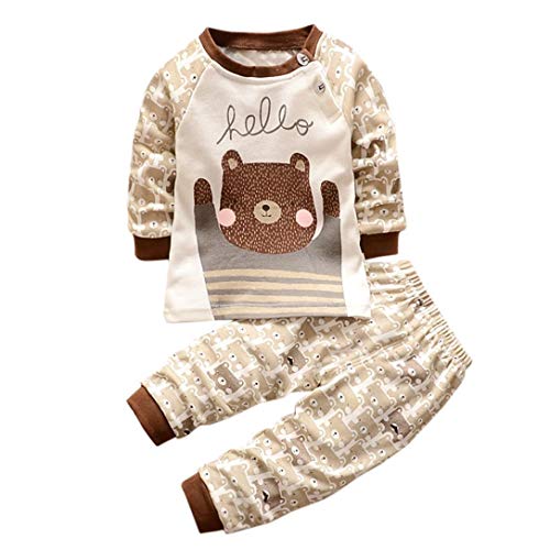 MoonkerInfant Toddler Baby Girl Boy Fall Winter Clothes Outfit 0-3 Years Old,Cute Cartoon Hoodie Tops Shirt+Pants Set