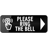 Unisex Acrylic Sign - Please Ring The Bell With Right Arrow - Comes With Graphical Symbols And Strong Adhesive Tape For Door 