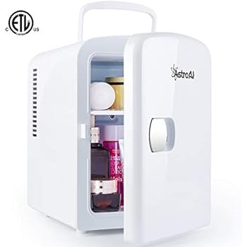 AstroAI Mini Fridge 4 Liter/6 Can AC/DC Portable Thermoelectric Cooler and Warmer for Skincare, Foods, Medications, Home and Travel (White)