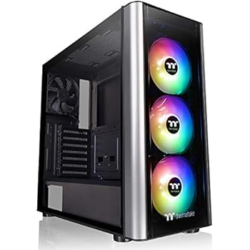 Thermaltake Level 20 MT Motherboard Sync ARGB ATX Mid Tower Gaming Computer Case with 3 120mm ARGB 5V Motherboard Sync RGB Fans +1 120mm Rear Fan Pre-Installed CA-1M7-00M1WN-00, Black