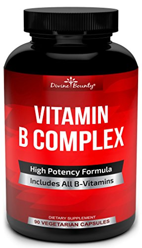 Super B Complex Vitamins - All B Vitamins Including B12, B1, B2, B3, B5, B6, B7, B9, Folic Acid - Vitamin B Complex Supplement for Stress, Energy and Healthy Immune System - 90 Vegetarian Capsules