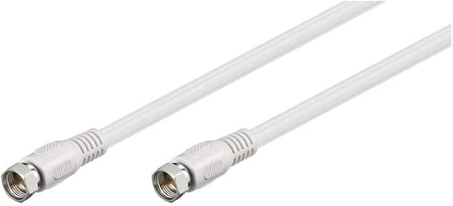 Goobay BKF - Cable conector de satélite (conector F macho a conector F macho, 0.5 m), blanco: Amazon.es: Electrónica