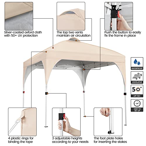 Yaheetech Pop Up Canopy 10 x 10ft, Outdoor Instant Canopies Tent Beach ...