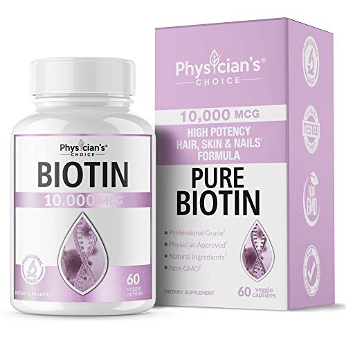 Biotin for Hair Growth 10000mcg [High Potency] Hair Skin and Nails Formula; Enhance Your Beauty Naturally with Dr. Formulated Biotin Supplement, Biotin Hair Growth Vitamins 60 Veggie Capsules