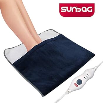 Sunbag Electric Heated Foot Warmer,Extra-Fast Heating Pad Ultra Soft Flannel Fleece with 3 Settings, Auto Shut Off,Extra Large for Bed,Feet,Back,Waist,Abdomen,20