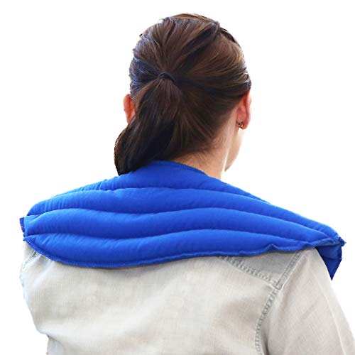 My Heating Pad - Neck and Shoulder Wrap for Anxiety, Tension, Headache Relief-Microwavable & Reusable Hot Therapy Pack (Blue)