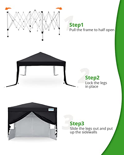 Quictent Upgraded 10'x10' Pop up Canopy Tent with Detachable ...