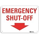 "Emergency Shut-Off" Sign with Down Arrow by SmartSign | 10" x 7" 3M Reflective Aluminum