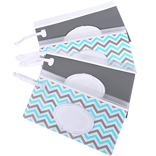 Venhoo Wet Wipe Pouch 4-Pack Reusable Refillable Clutch Baby Wipes Dispenser Holder Case-Keep Wet Wipes Moist- Eco…