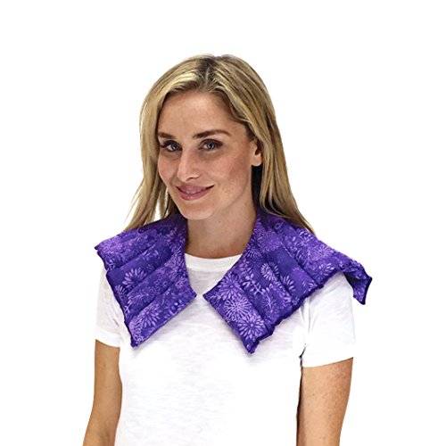 Nature Creation- Neck & Shoulder Wrap - Herbal Heating Pad - Hot & Cold Therapy Pack (Purple Flowers)