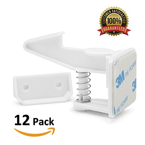 Cabinet Locks Child Safety 12 Pack | Baby Safety Cabinet Locks NO Drilling 3M Adhesive Baby Proof Drawer Lock Child…