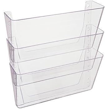 Deflecto Office DocuPocket DEF73601RT, Wall File Organizer, Stackable, Letter Size, Clear, Set of 3, 13